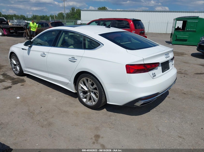 2022 Audi A5 VIN WAUABCF56NA014521 IAAI salvage auction — RIGHT SIDE, Wait Title, sold $13,800 on 2026-08-21 (photo 3)