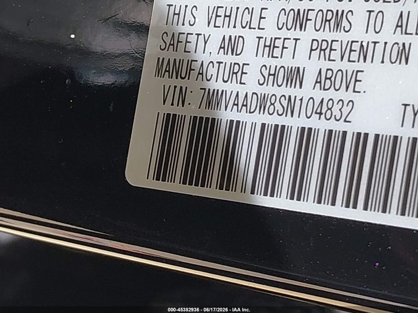 2025 Mazda Cx-50 VIN 7MMVAADW8SN104832 IAAI salvage auction — WATER/FLOOD, Salvage Title, sold $15,350 on 2026-07-31 (photo 9)