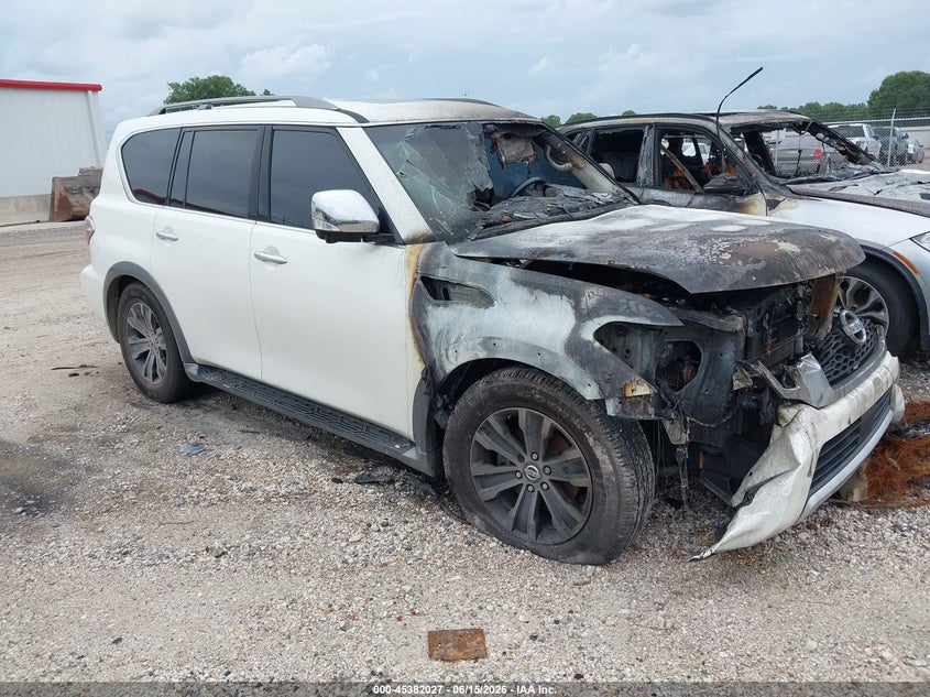2017 Nissan Armada VIN JN8AY2NF7H9301009 IAAI salvage auction — Burn Engine, Salvage Title, sold $875 on 2026-07-22 (photo 1)