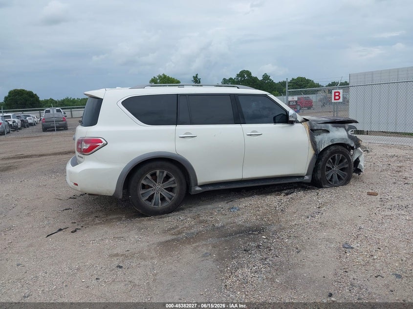 2017 Nissan Armada VIN JN8AY2NF7H9301009 IAAI salvage auction — Burn Engine, Salvage Title, sold $875 on 2026-07-22 (photo 4)