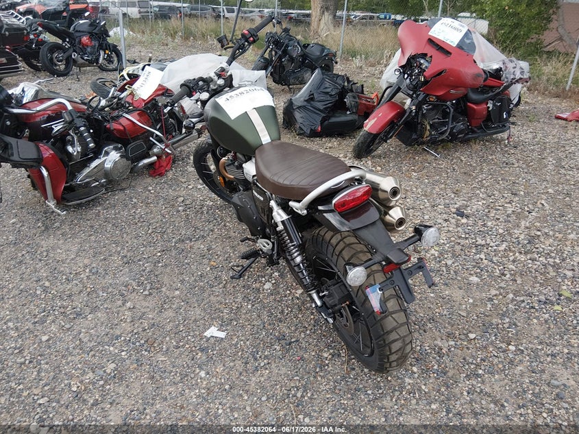 2026 Triumph motorcycle Scrambler VIN SMTDR0HG3TTCK7120 IAAI salvage auction — FRONT END, Salvage (North Dakota), sold $2,700 on 2026-09-26 (photo 3)