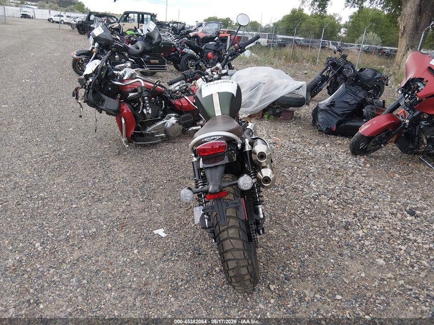 2026 Triumph motorcycle Scrambler VIN SMTDR0HG3TTCK7120 IAAI salvage auction — FRONT END, Salvage (North Dakota), sold $2,700 on 2026-09-26 (photo 6)