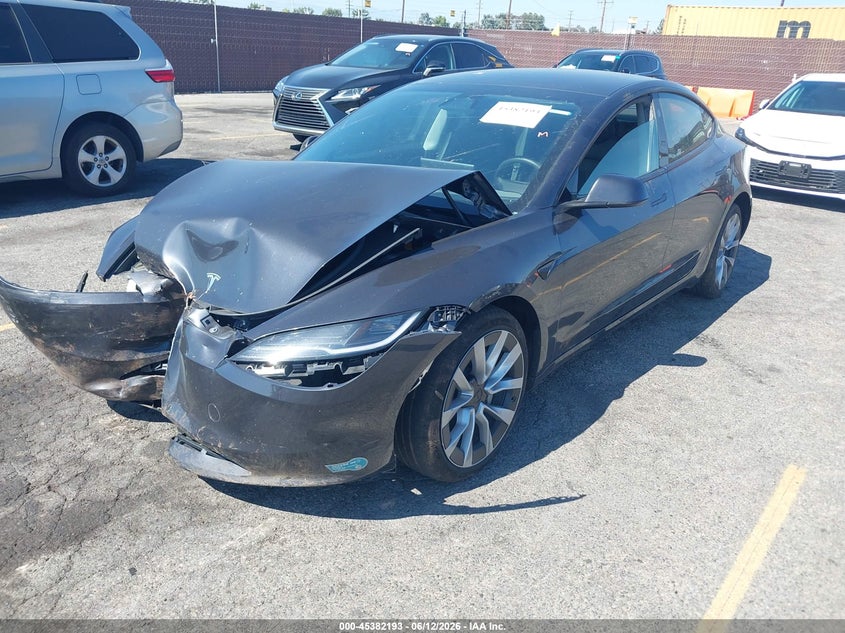2025 Tesla Model 3 VIN 5YJ3E1EAXSF982517 IAAI salvage auction — FRONT END, Salvage Title, sold $8,500 on 2026-07-29 (photo 2)