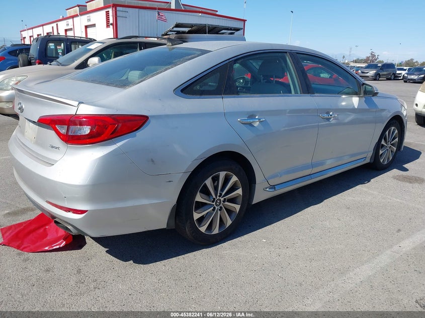 2017 Hyundai Sonata VIN 5NPE34AF7HH483590 IAAI salvage auction — SIDE, Salvage (California), sold $2,150 on 2026-07-05 (photo 4)