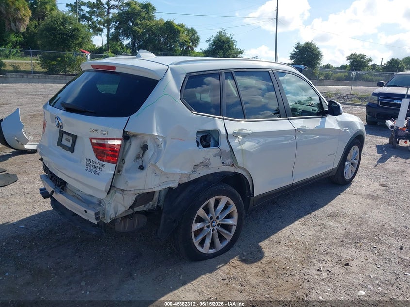 2017 BMW X3 VIN 5UXWZ7C37H0X42002 IAAI salvage auction — RIGHT REAR, Rebuildable (Florida), sold $1,800 on 2026-07-23 (photo 4)
