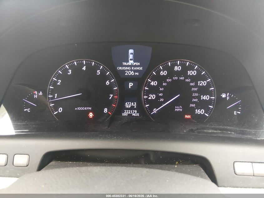 2010 Lexus Ls 460 VIN JTHBL5EF4A5093232 IAAI salvage auction — LEFT REAR, Salvage (Mississippi), sold $1,450 on 2026-07-23 (photo 7)