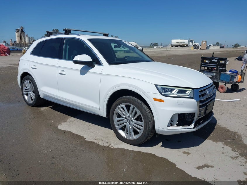 2019 Audi Q5 VIN WA1BNAFY5K2085254 IAAI salvage auction — REAR END, Wait Title, sold $8,500 on 2026-08-01 (photo 1)