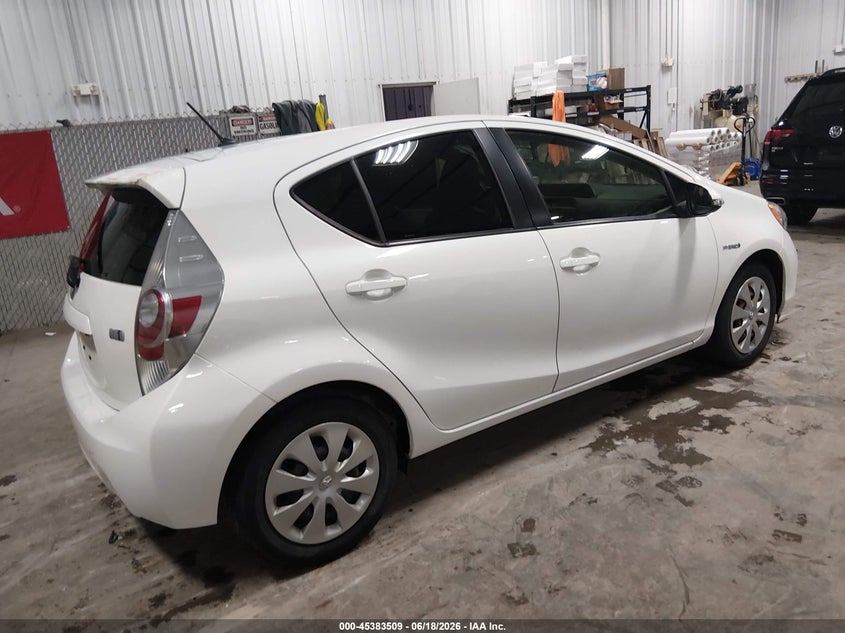 2013 Toyota Prius c VIN JTDKDTB33D1540755 IAAI salvage auction — HAIL, Salvage (Iowa), sold $1,650 on 2026-07-09 (photo 4)