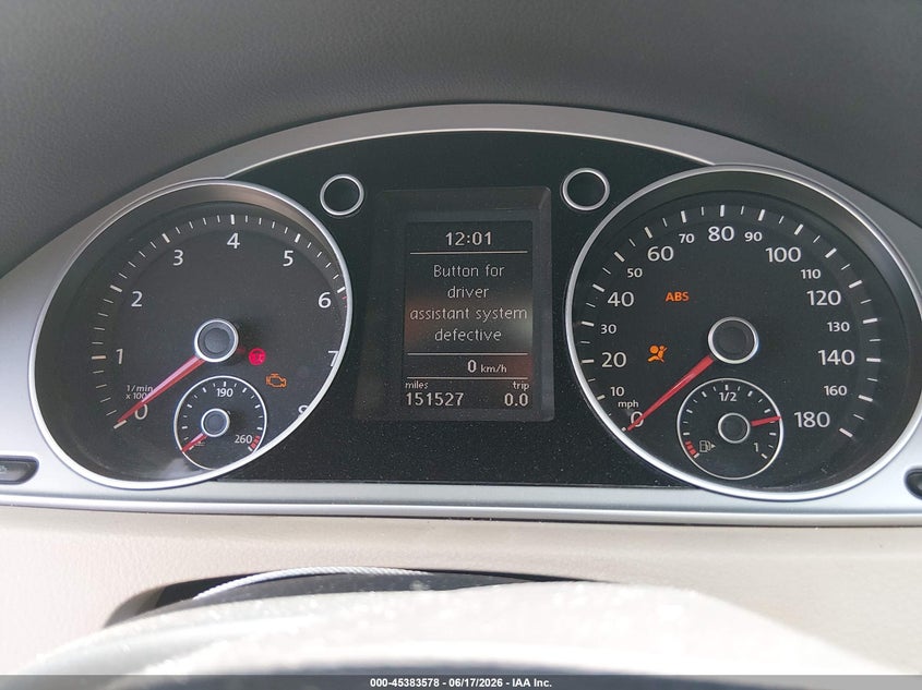 2012 Volkswagen Passat cc VIN WVWMP7AN3CE503304 IAAI salvage auction — FRONT END, Salvage Title, sold $475 on 2026-07-16 (photo 7)