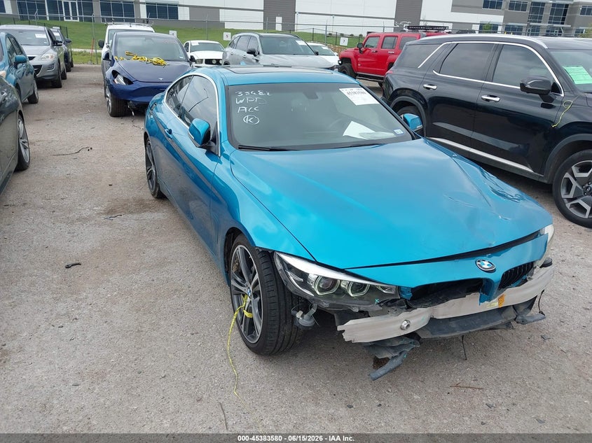 2019 BMW 4er VIN WBA4W3C57KAG91355 IAAI salvage auction — FRONT END, Wait Title, sold $6,350 on 2026-08-18 (photo 1)