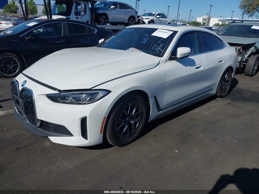 2024 BMW I4 VIN WBY73AW03RFR48601 IAAI salvage auction — SIDE, Salvage Title, sold $10,200 on 2026-07-24 (photo 2)