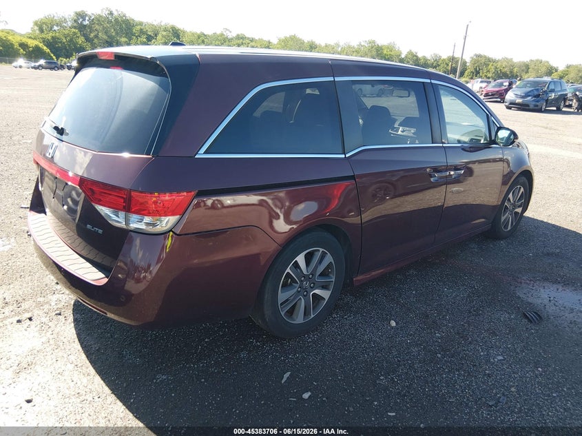 2016 Honda Odyssey VIN 5FNRL5H92GB093100 IAAI salvage auction — NORMAL WEAR, Clear (Delaware), sold $4,500 on 2026-07-06 (photo 4)