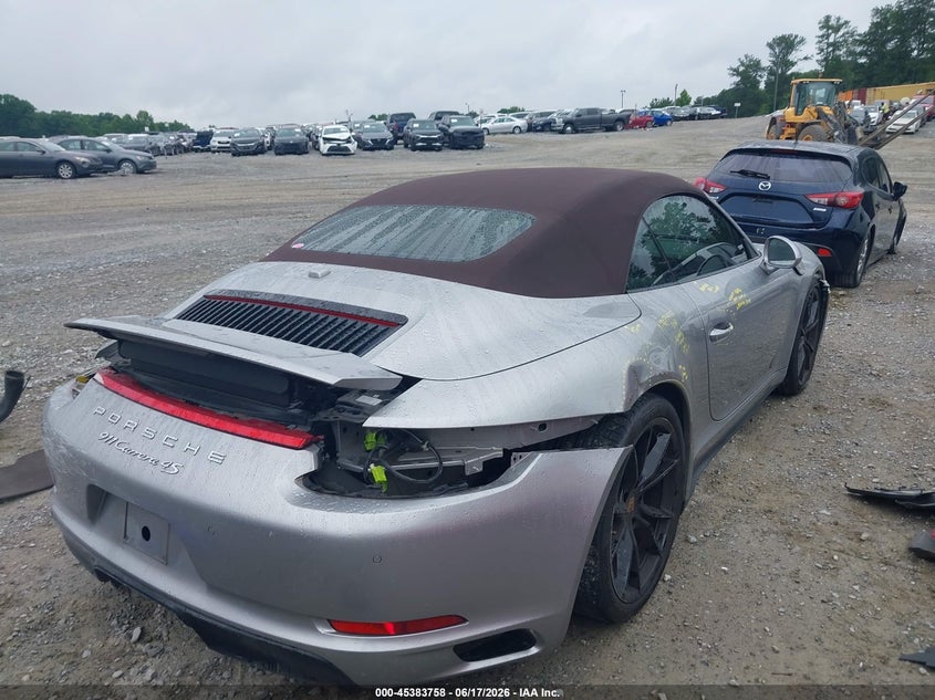 2019 Porsche 911 VIN WP0CB2A96KS136429 IAAI salvage auction — FRONT & REAR, Salvage Title, sold $51,250 on 2026-08-10 (photo 4)