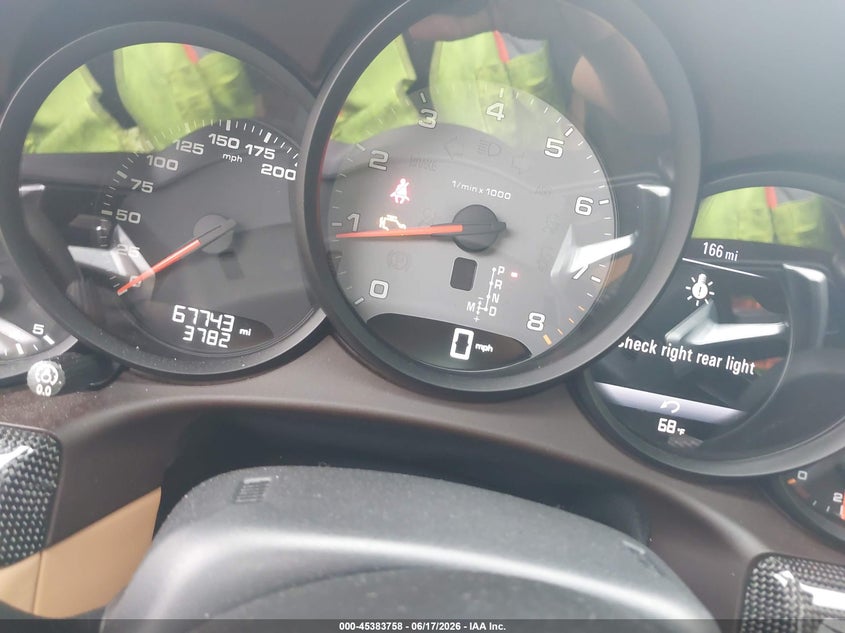 2019 Porsche 911 VIN WP0CB2A96KS136429 IAAI salvage auction — FRONT & REAR, Salvage Title, sold $51,250 on 2026-08-10 (photo 7)