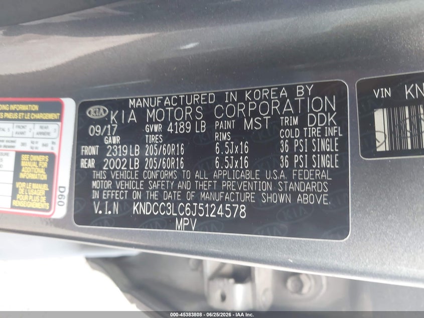 2018 Kia Niro VIN KNDCC3LC6J5124578 IAAI salvage auction — NORMAL WEAR, Original (Texas), sold $1,625 on 2026-07-28 (photo 9)