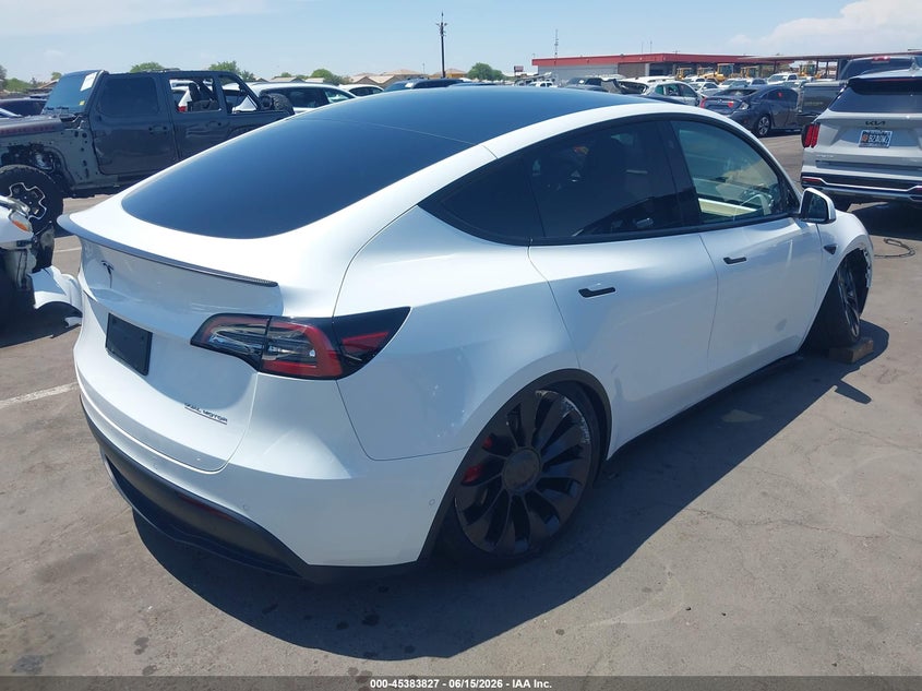 2022 Tesla Model y VIN 7SAYGDEFXNF409525 IAAI salvage auction — RIGHT SIDE, Salvage (Arizona), sold $10,400 on 2026-07-28 (photo 4)