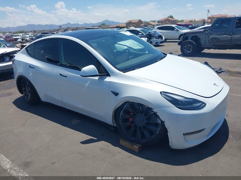 2022 Tesla Model y VIN 7SAYGDEFXNF409525 IAAI salvage auction — RIGHT SIDE, Salvage (Arizona), sold $10,400 on 2026-07-28 (photo 6)