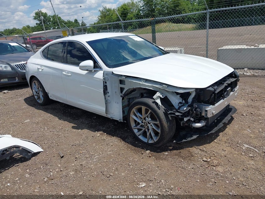 2022 Genesis G70 VIN KMTG34TA2NU093266 IAAI salvage auction — FRONT END, Salvage (Ohio), sold $5,500 on 2026-07-09 (photo 1)