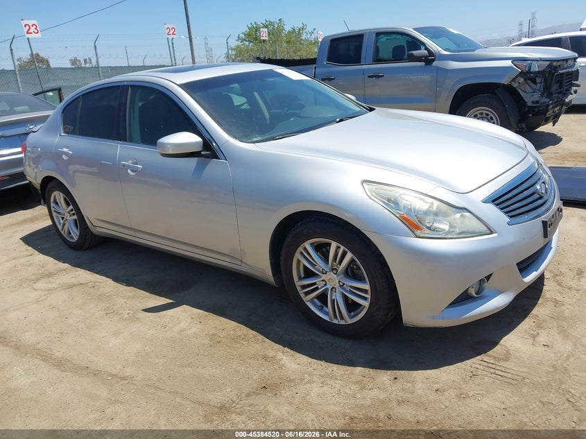 2011 Infiniti G25 VIN JN1DV6AP5BM830375 IAAI salvage auction — REAR END, Salvage (California), sold $1,125 on 2026-07-15 (photo 1)