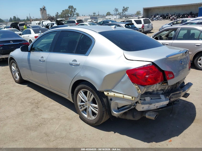 2011 Infiniti G25 VIN JN1DV6AP5BM830375 IAAI salvage auction — REAR END, Salvage (California), sold $1,125 on 2026-07-15 (photo 3)