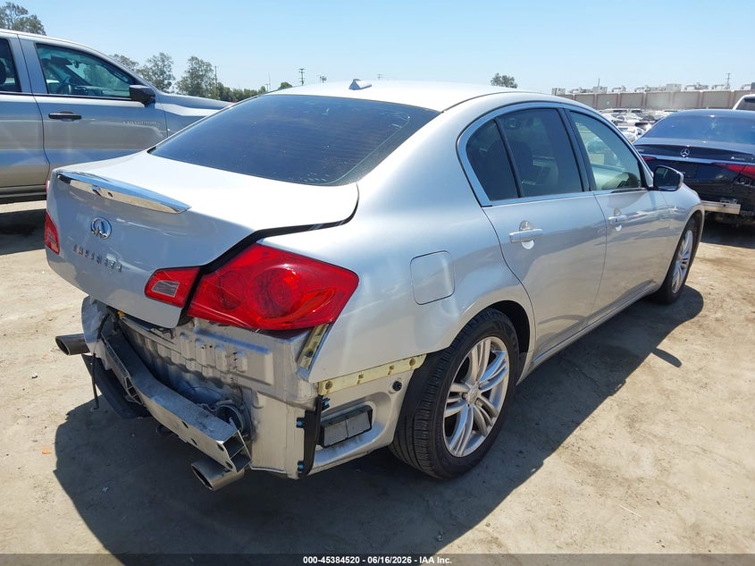 2011 Infiniti G25 VIN JN1DV6AP5BM830375 IAAI salvage auction — REAR END, Salvage (California), sold $1,125 on 2026-07-15 (photo 4)