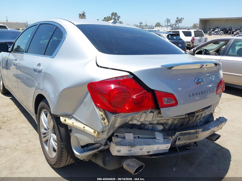 2011 Infiniti G25 VIN JN1DV6AP5BM830375 IAAI salvage auction — REAR END, Salvage (California), sold $1,125 on 2026-07-15 (photo 6)