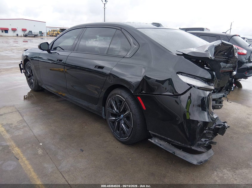 2024 BMW I7 VIN WBY43EJ02RCR08173 IAAI salvage auction — FRONT & REAR, Original (Texas), sold $17,625 on 2026-09-22 (photo 3)