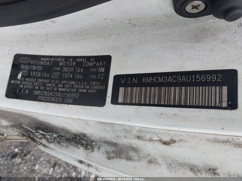 2010 Hyundai Accent VIN KMHCM3AC9AU156992 IAAI salvage auction — FRONT & REAR, Salvage (Idaho), sold $200 on 2026-07-15 (photo 9)