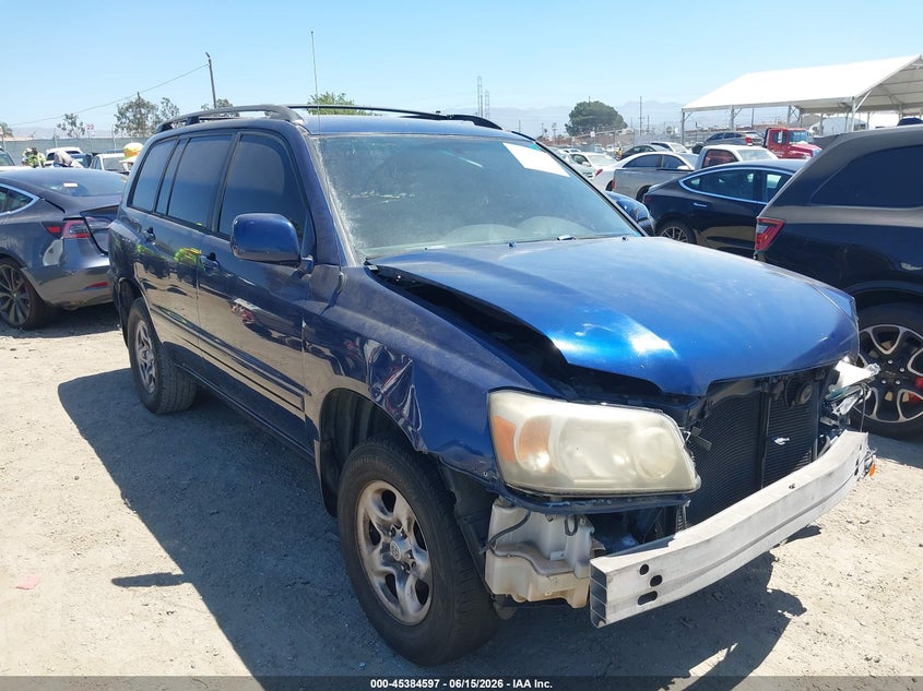 2006 Toyota Highlander VIN JTEGD21A360138416 IAAI salvage auction — FRONT END, Salvage (California), sold $275 on 2026-07-29 (photo 1)
