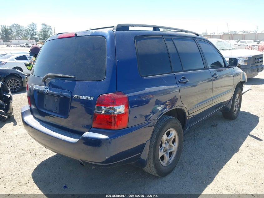 2006 Toyota Highlander VIN JTEGD21A360138416 IAAI salvage auction — FRONT END, Salvage (California), sold $275 on 2026-07-29 (photo 4)