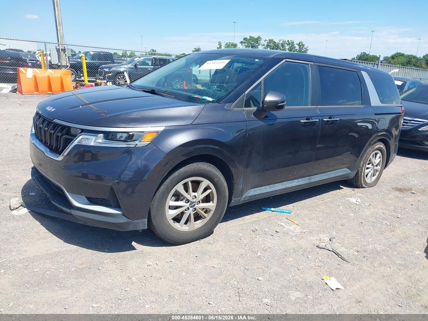 2022 Kia Carnival VIN KNDNB4H33N6185008 IAAI salvage auction — THEFT, Clear (Tennessee), sold $10,600 on 2026-07-16 (photo 2)