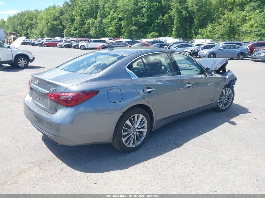 2019 Infiniti Q50 VIN JN1EV7ARXKM555100 IAAI salvage auction — FRONT END, Salvage (Connecticut), sold $1,750 on 2026-07-23 (photo 4)