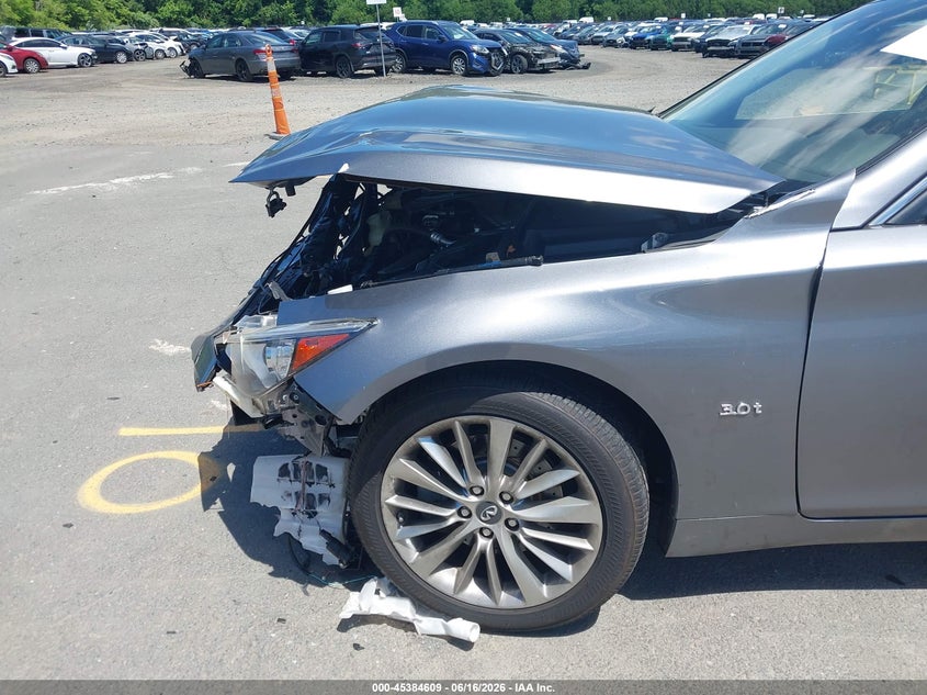 2019 Infiniti Q50 VIN JN1EV7ARXKM555100 IAAI salvage auction — FRONT END, Salvage (Connecticut), sold $1,750 on 2026-07-23 (photo 6)