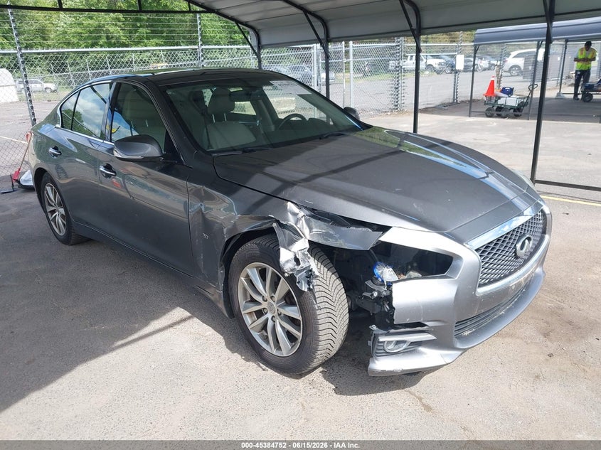 2015 Infiniti Q50 VIN JN1BV7AR9FM408338 IAAI salvage auction — RIGHT FRONT, Salvage Title, sold $1,300 on 2026-07-23 (photo 1)