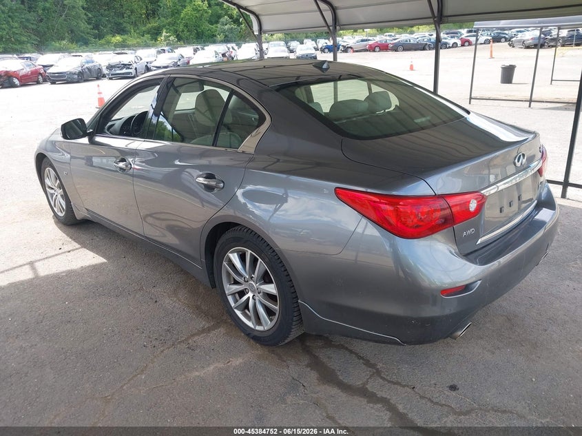 2015 Infiniti Q50 VIN JN1BV7AR9FM408338 IAAI salvage auction — RIGHT FRONT, Salvage Title, sold $1,300 on 2026-07-23 (photo 3)