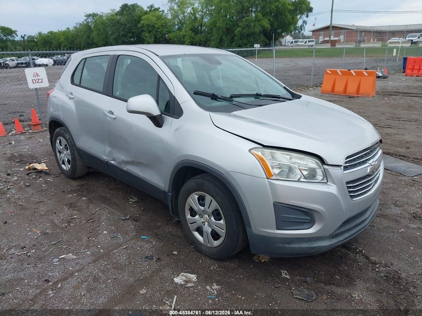 2016 Chevrolet Trax VIN KL7CJKSB9GB573527 IAAI salvage auction — NORMAL WEAR, Clear (Tennessee), sold $500 on 2026-07-16 (photo 1)