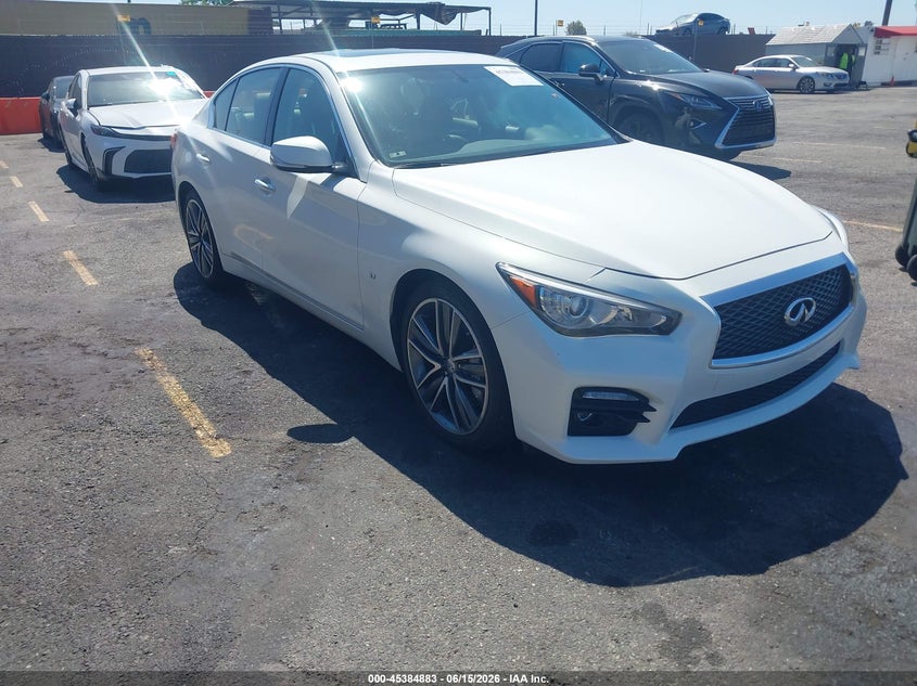 2015 Infiniti Q50 VIN JN1BV7AP9FM344218 IAAI salvage auction — LEFT SIDE, Salvage (California), sold $5,100 on 2026-07-13 (photo 1)