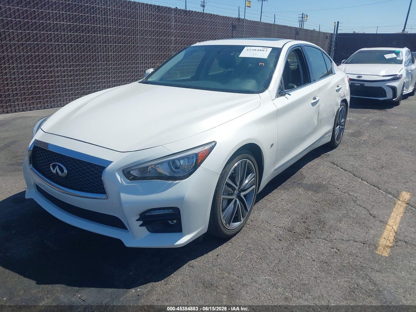 2015 Infiniti Q50 VIN JN1BV7AP9FM344218 IAAI salvage auction — LEFT SIDE, Salvage (California), sold $5,100 on 2026-07-13 (photo 2)