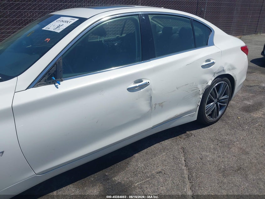 2015 Infiniti Q50 VIN JN1BV7AP9FM344218 IAAI salvage auction — LEFT SIDE, Salvage (California), sold $5,100 on 2026-07-13 (photo 6)