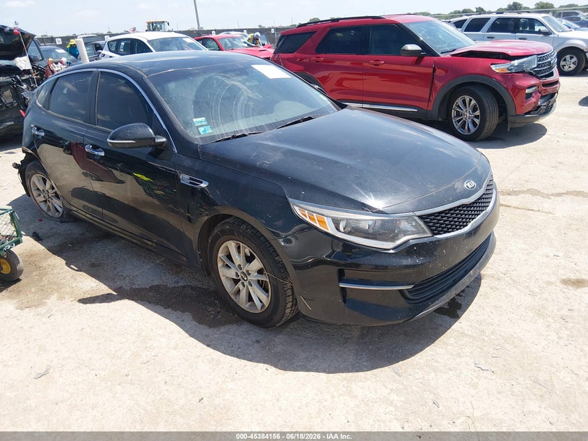 2016 Kia Optima VIN 5XXGT4L32GG117011 IAAI salvage auction — REAR END, Salvage (Texas), sold $650 on 2026-07-28 (photo 1)
