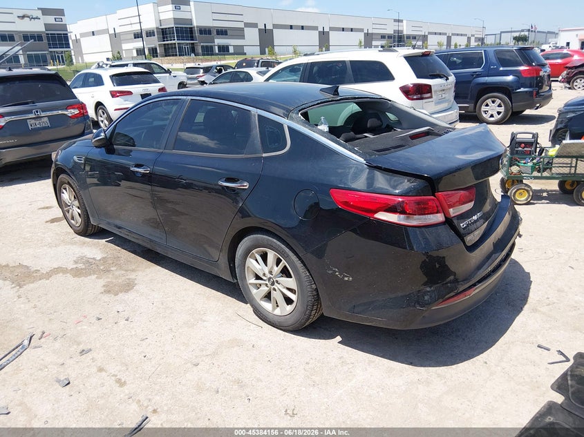 2016 Kia Optima VIN 5XXGT4L32GG117011 IAAI salvage auction — REAR END, Salvage (Texas), sold $650 on 2026-07-28 (photo 3)