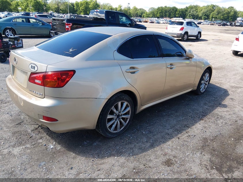 2006 Lexus Is 250 VIN JTHCK262465002999 IAAI salvage auction — NORMAL WEAR, Salvage (Texas), sold $500 on 2026-07-28 (photo 4)
