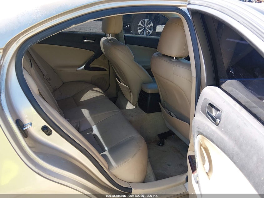 2006 Lexus Is 250 VIN JTHCK262465002999 IAAI salvage auction — NORMAL WEAR, Salvage (Texas), sold $500 on 2026-07-28 (photo 8)