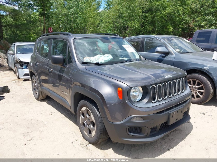 2016 Jeep Renegade VIN ZACCJAAT0GPC59410 IAAI salvage auction — FRONT END, Clear (Massachusetts), sold $1,650 on 2026-07-07 (photo 1)