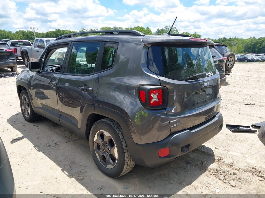 2016 Jeep Renegade VIN ZACCJAAT0GPC59410 IAAI salvage auction — FRONT END, Clear (Massachusetts), sold $1,650 on 2026-07-07 (photo 3)