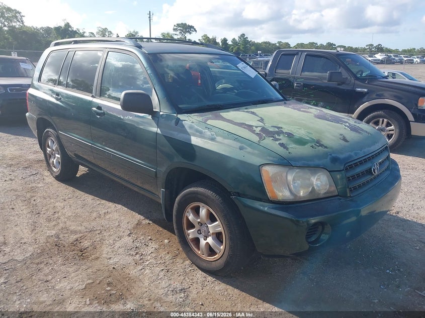 2003 Toyota Highlander VIN JTEHF21AX30130338 IAAI salvage auction — NORMAL WEAR, Clear (Florida), sold $1,100 on 2026-07-16 (photo 1)