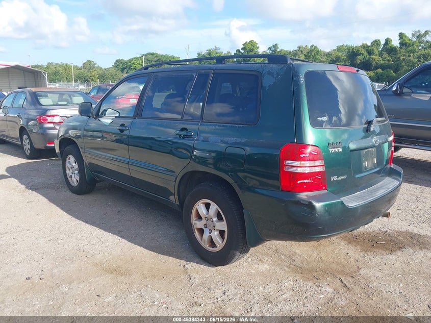 2003 Toyota Highlander VIN JTEHF21AX30130338 IAAI salvage auction — NORMAL WEAR, Clear (Florida), sold $1,100 on 2026-07-16 (photo 3)