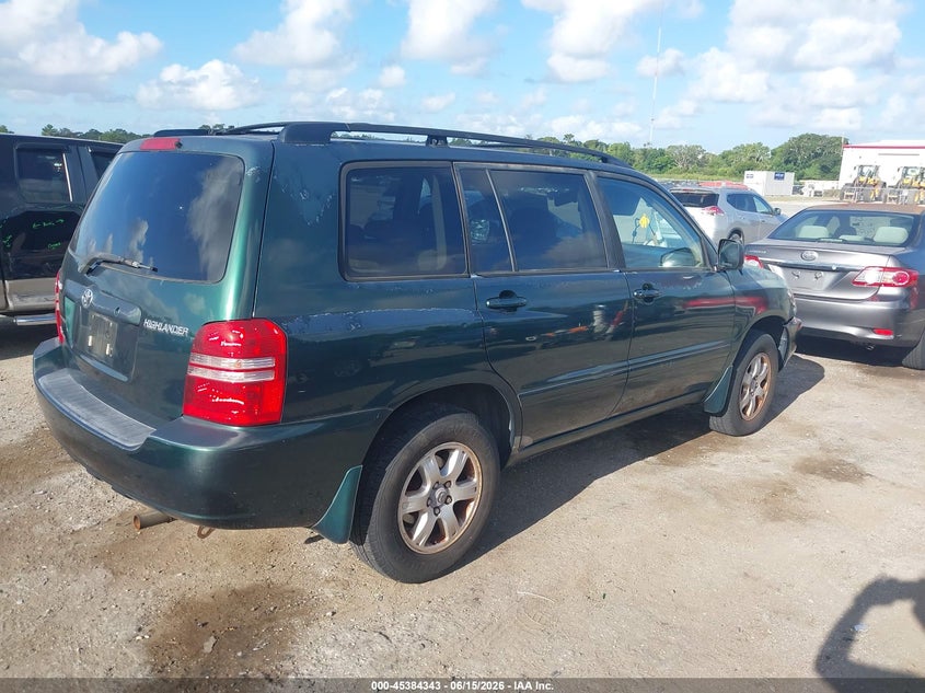 2003 Toyota Highlander VIN JTEHF21AX30130338 IAAI salvage auction — NORMAL WEAR, Clear (Florida), sold $1,100 on 2026-07-16 (photo 4)