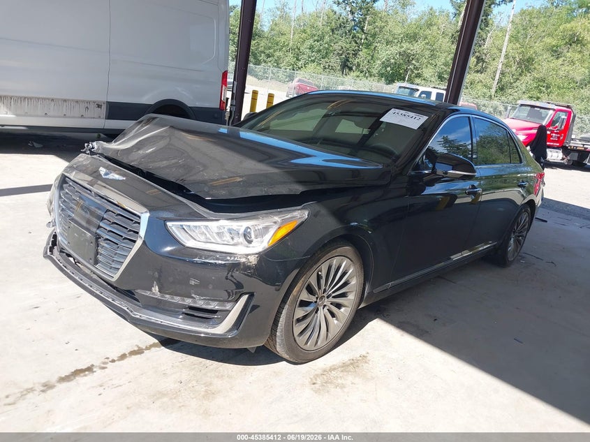 2017 Genesis G90 VIN KMHG34JA5HU021866 IAAI salvage auction — FRONT END, Salvage Title, sold $3,000 on 2026-10-07 (photo 2)