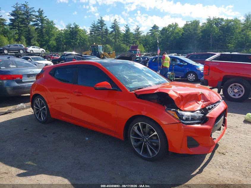 2019 Hyundai Veloster VIN KMHTG6AF2KU011118 IAAI salvage auction — FRONT END, Salvage (Connecticut), sold $1,650 on 2026-07-31 (photo 1)
